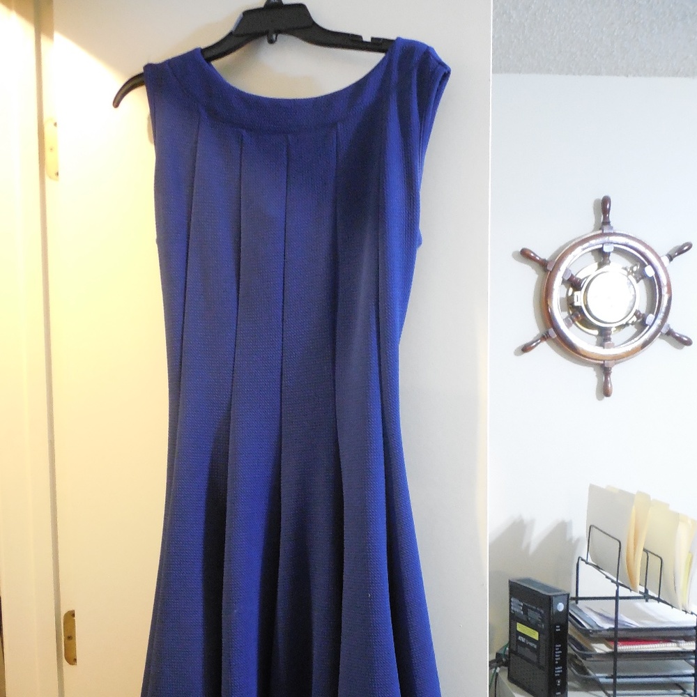 Navy Blue Sleeveless Dress - Picture 4 of 4